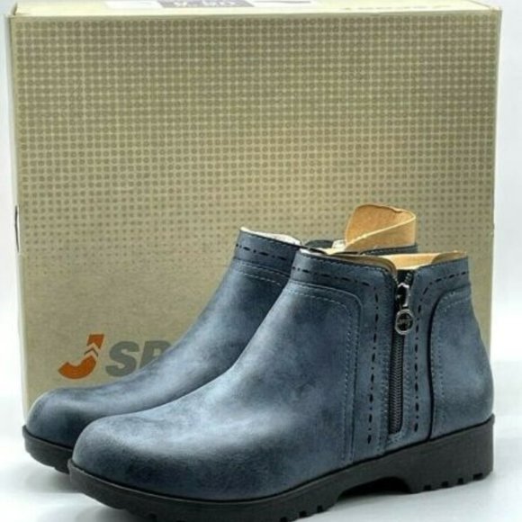 Jambu Shoes - Jambu JSport Women's Size 7 Jenna Navy Zip Up Short Ankle Boot